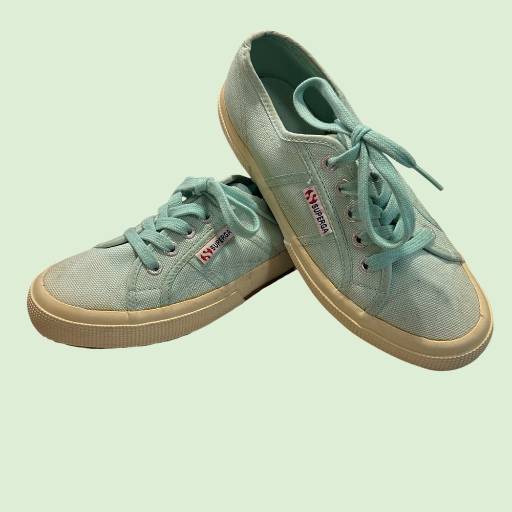 SUPERGA UNISEX Sneakers Aqua Blue Sz 6.5